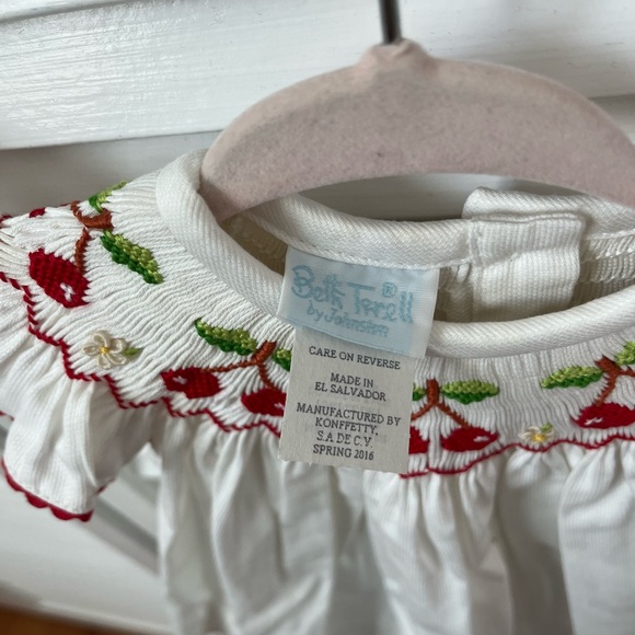 Beth Terrell Smocked Cherry Dress - 3 Months - Picture 3 of 3